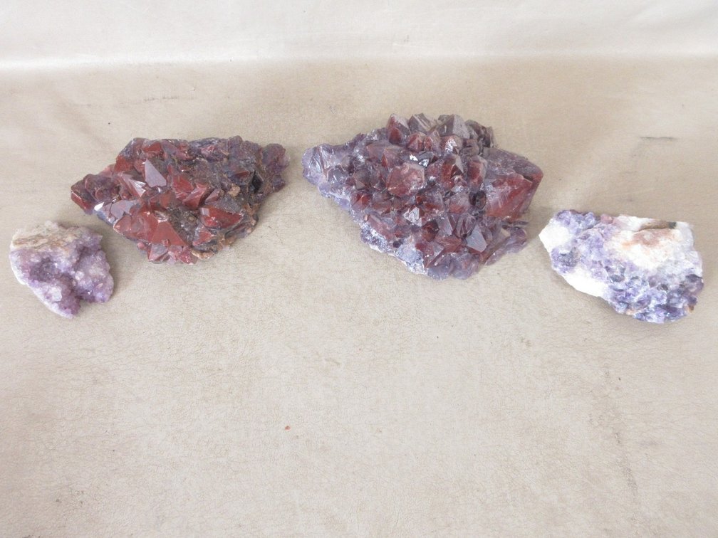 (4) Amethyst crystal rocks