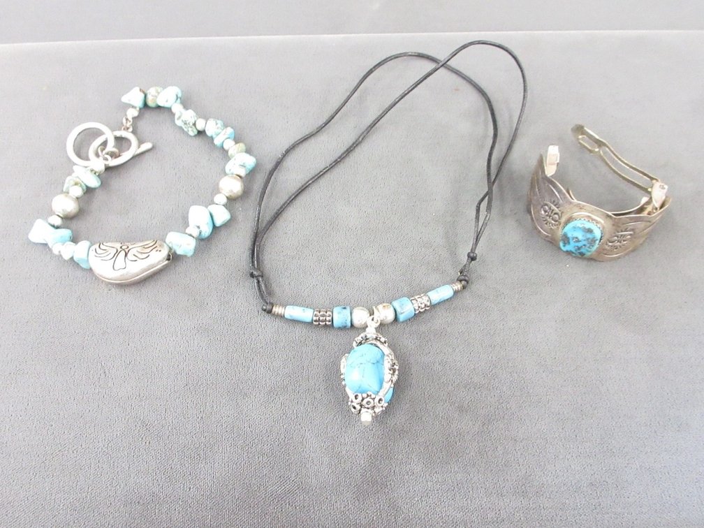 Turquoise stone jewelry group