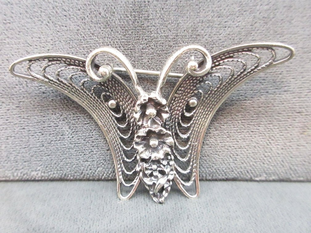 Beau sterling butterfly pin