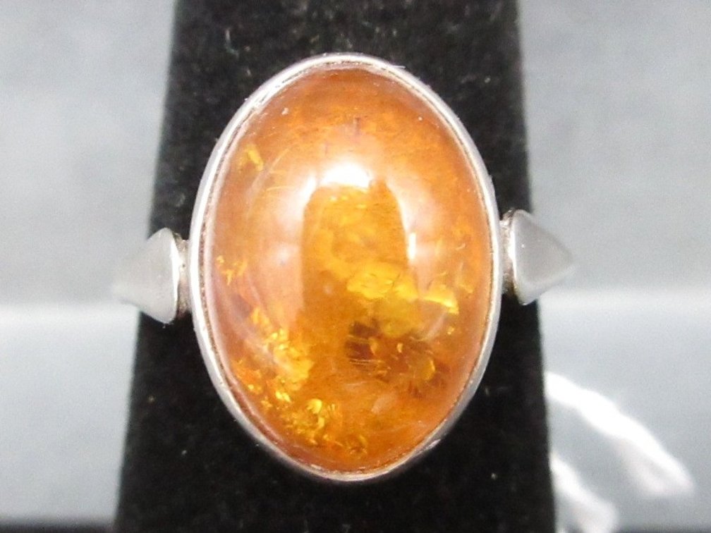 Marked .925 amber ring