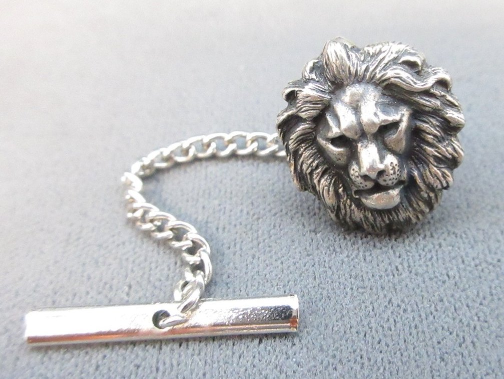 James Avery Sterling lion's head lapel pin