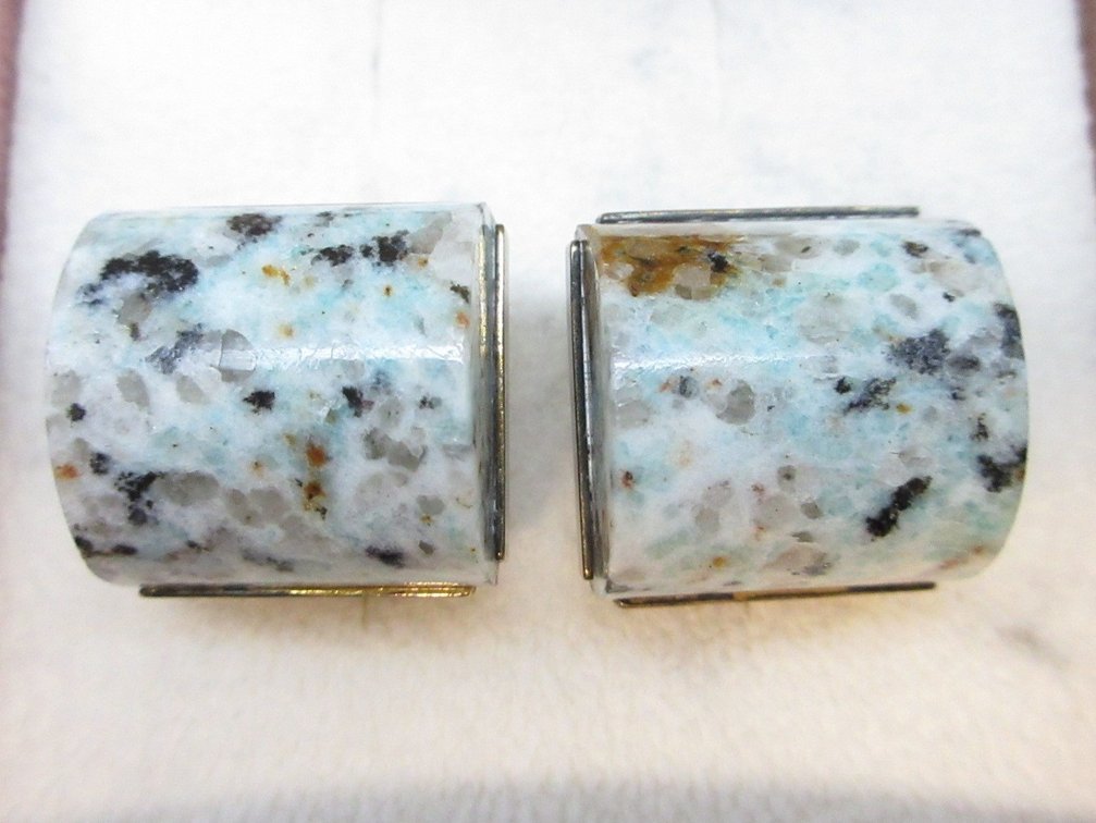 Russin silver hallmarked 875 cufflinks with Amazonite stones