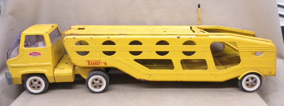 Tonka pressed steel truck and car carrier