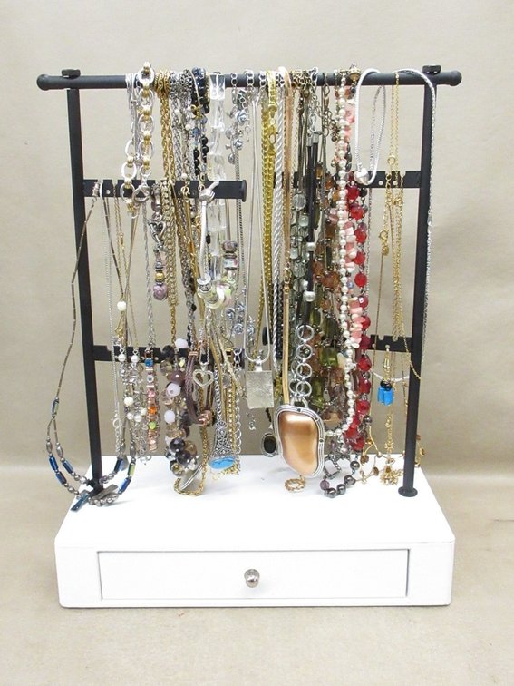 15"H Jewelry stand with contents