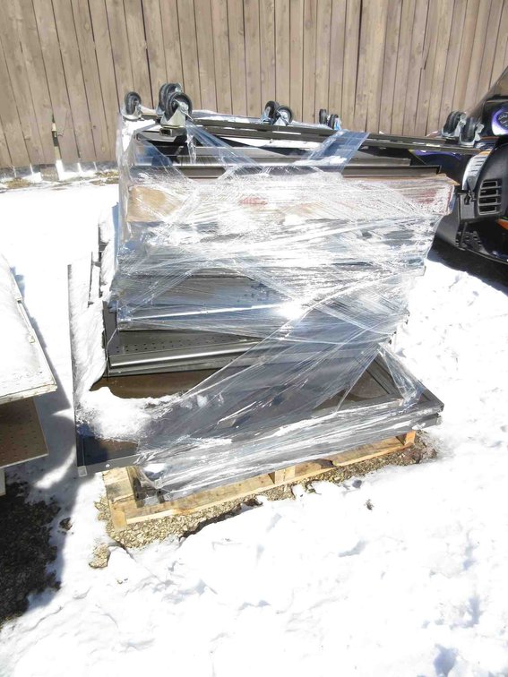 Pallet of rolling store racking