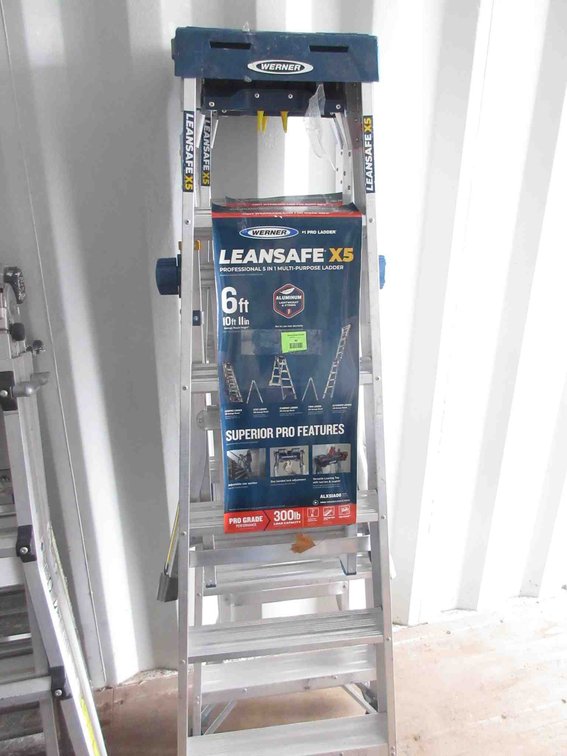 (1) Werner Leansafe X5 10'11" aluminum ladder