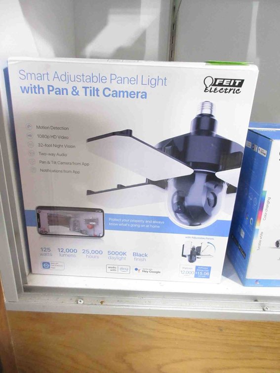 Feit Electric smart adjustable panel light with pan & tilt camera