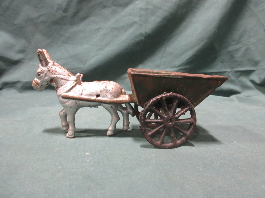Cast iron donkey and cart