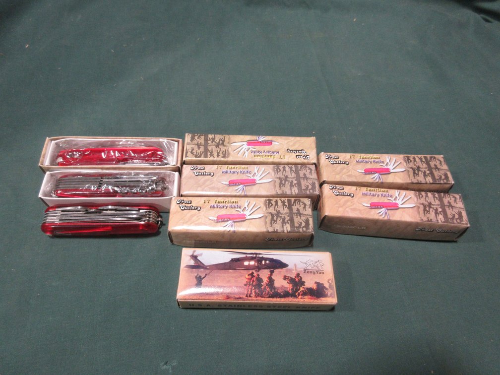 (9) New Military pocket knives