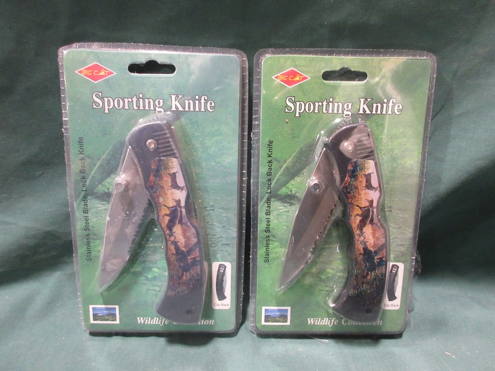 (2) Big Cat Sporting knives