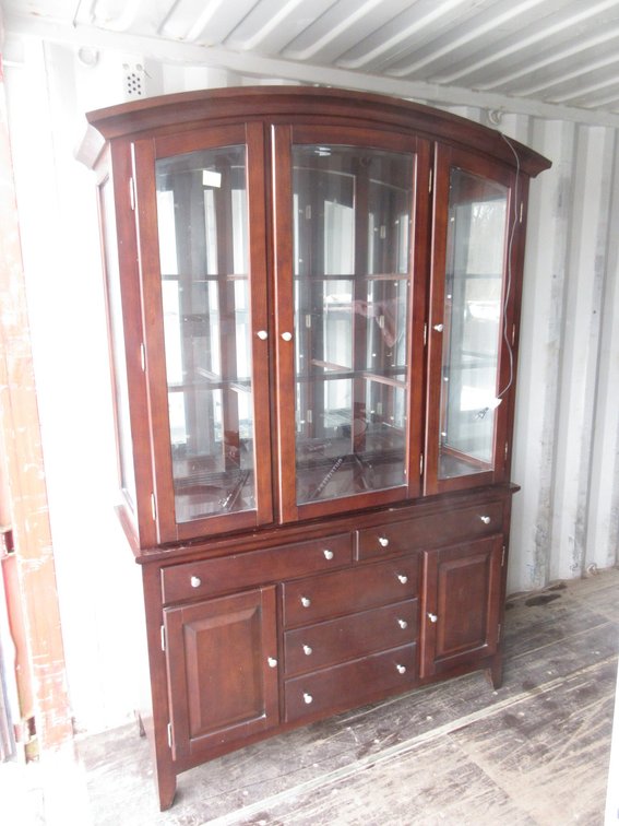 Cherry lighted hutch