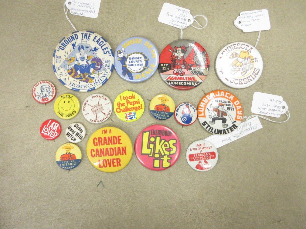 Vintage pinback buttons