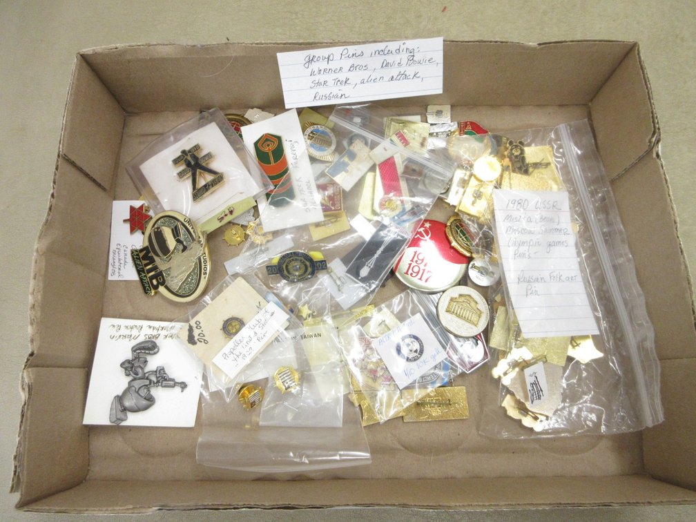 Box of collector pins