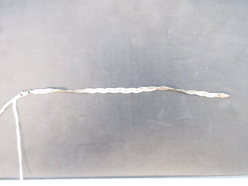 .925 Sterling silver Italy braided strand bracelet