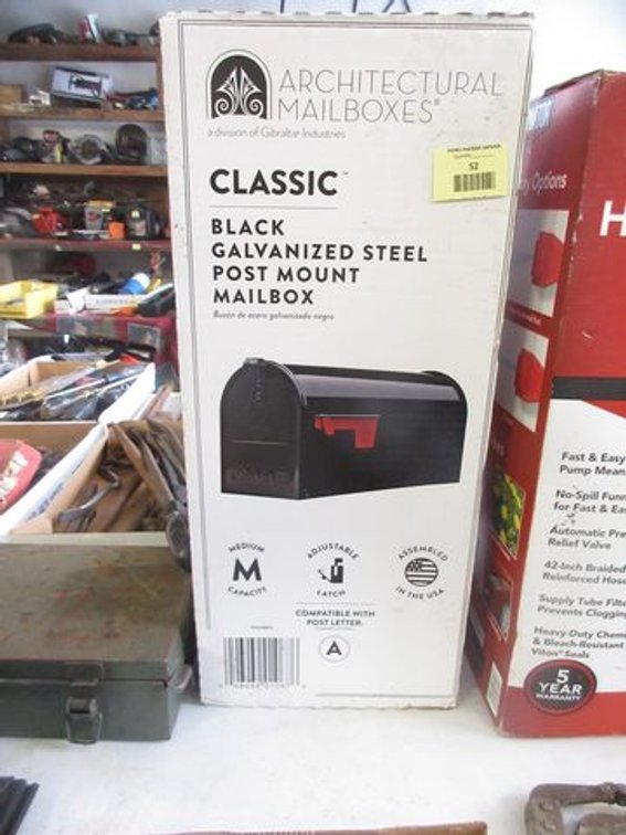 Architectural Mailboxes classic black galvanized post mount mailbox