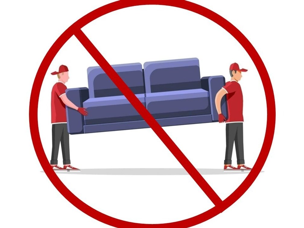 There is NO LOADING available for large items and groups