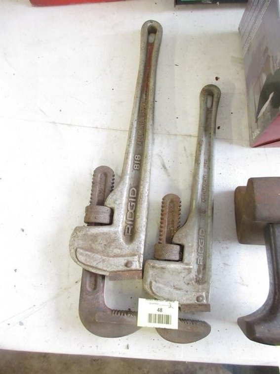 (2) Ridgid aluminum pipe wrenches
