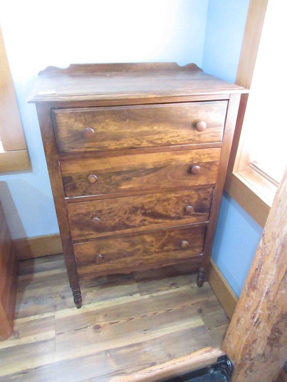 Antique 4-drawer wood chest