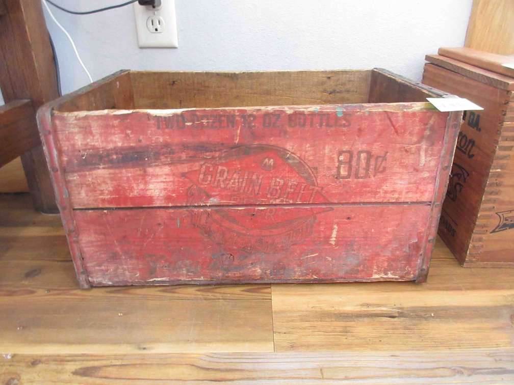 Grain Belt antique wood beer crate