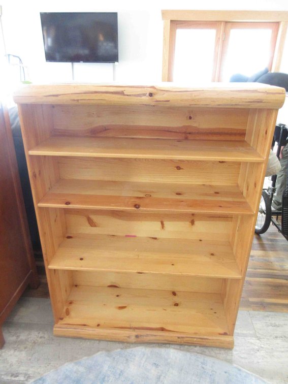 Wood log shelf