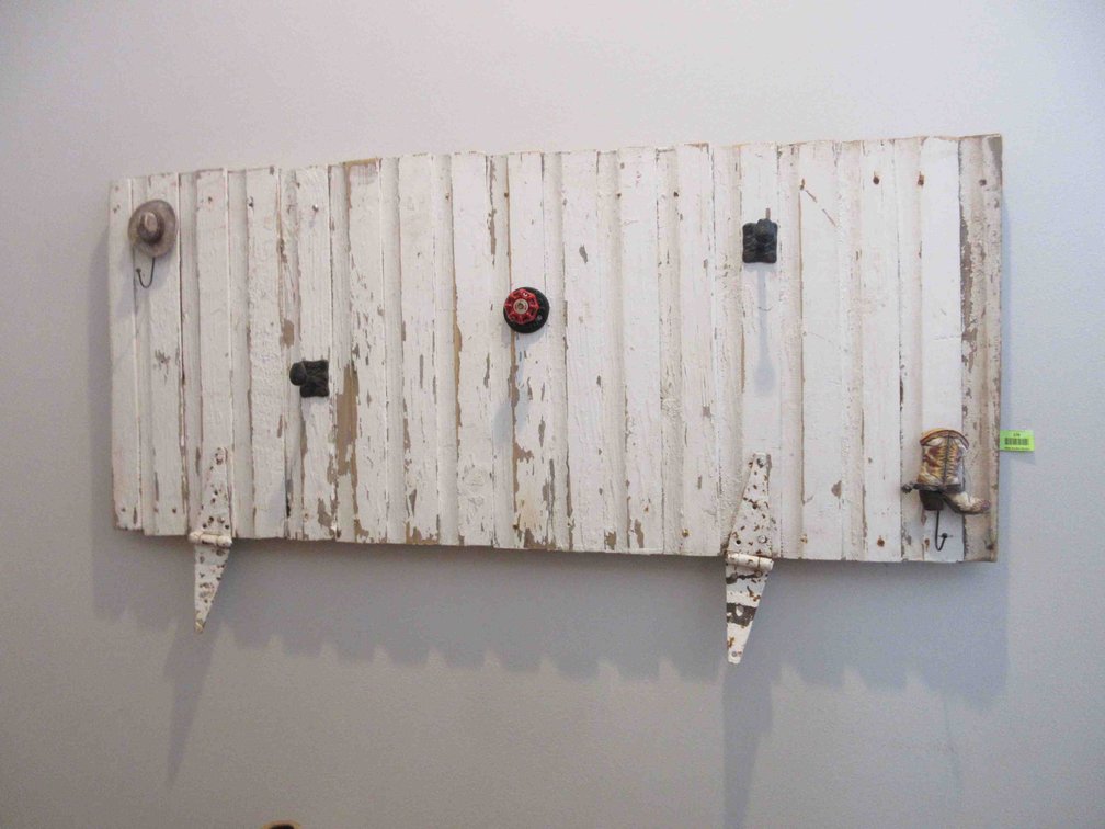 Barn door wall coat rack