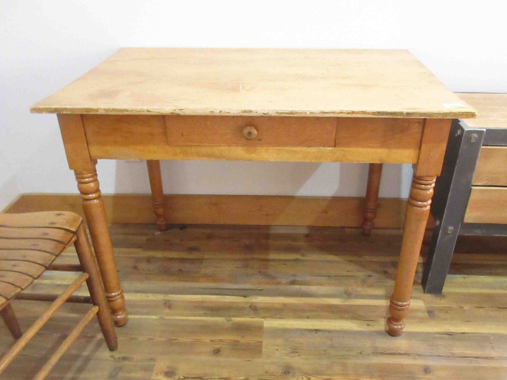 Antique wood desk with drawer