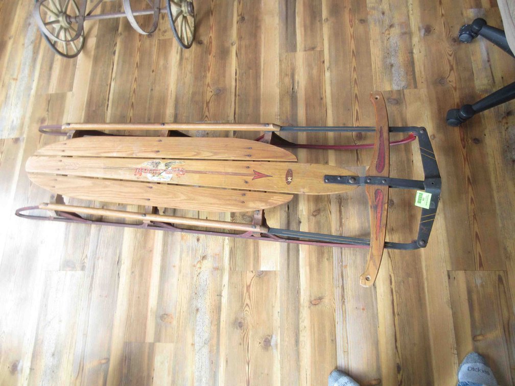 Flexible Flyer No. 60 Airline Racer antique wood and metal runner sled