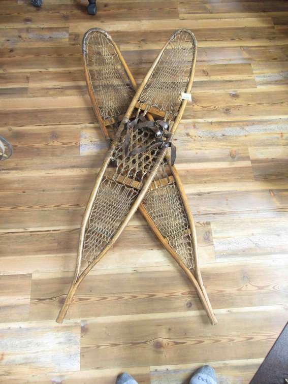 Pair of Wallingford Vermont wood snowshoes