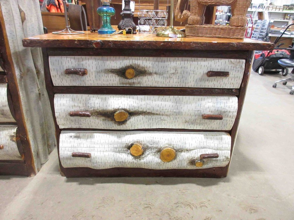 Kroehler rustic solid wood log dresser