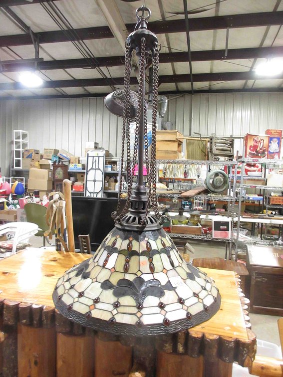 Large hanging stained glass lamp