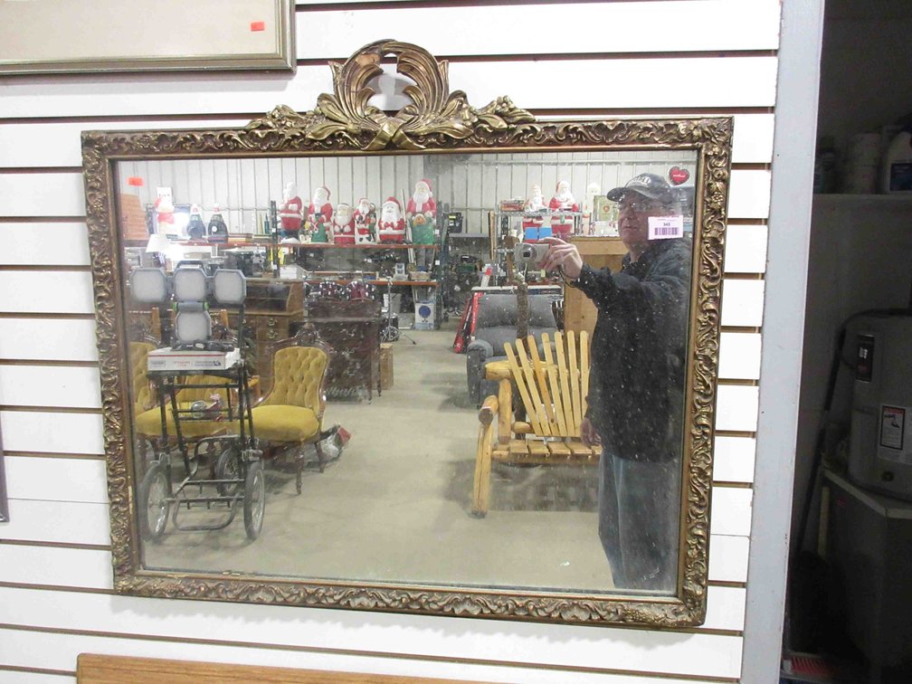 Antique woo-framed ornate mirror