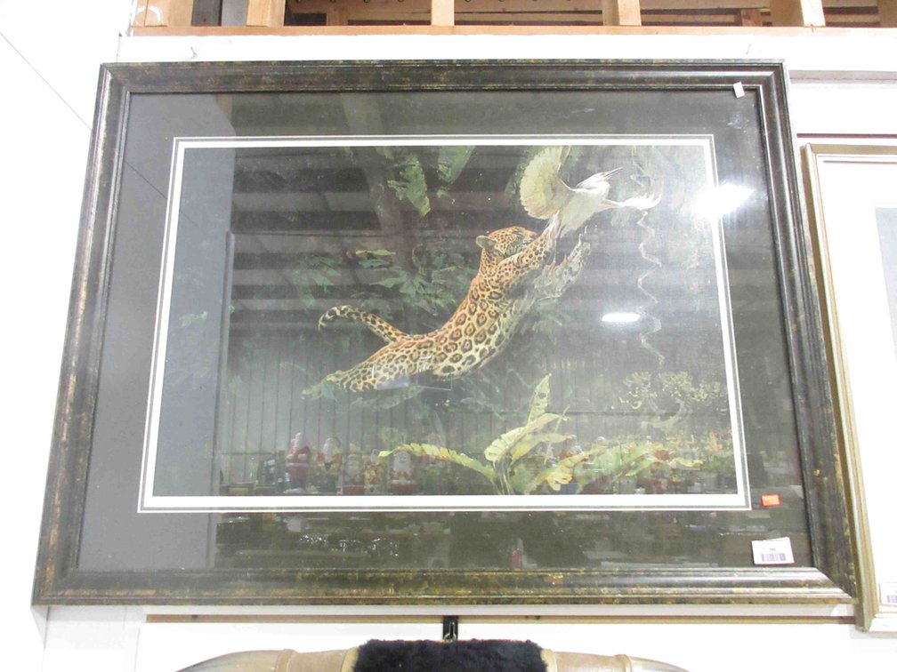 Framed, signed, and numbered Bob Kuhn "Not This Time" print