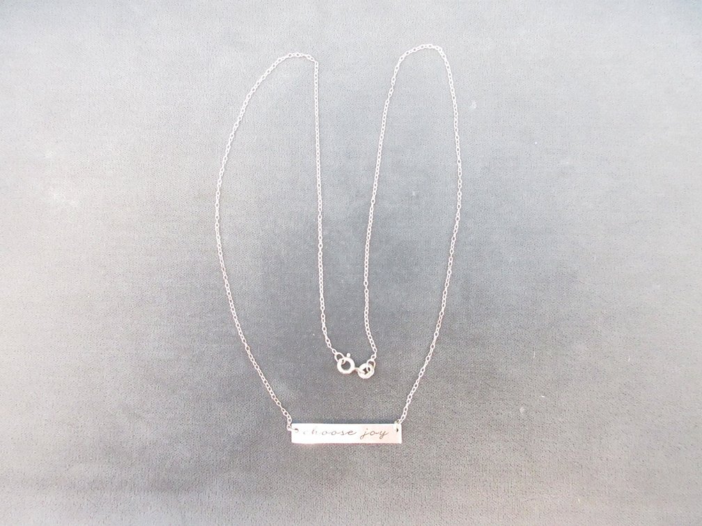 Sterling silver "Choose Joy" necklace