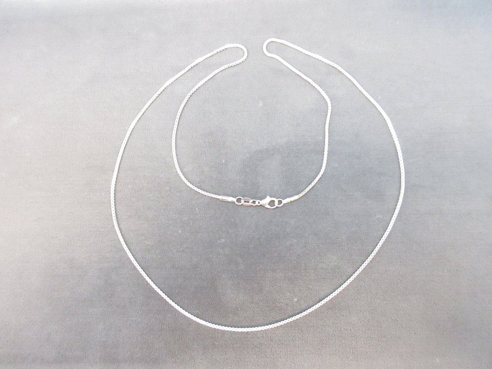 Sterling silver box link necklace