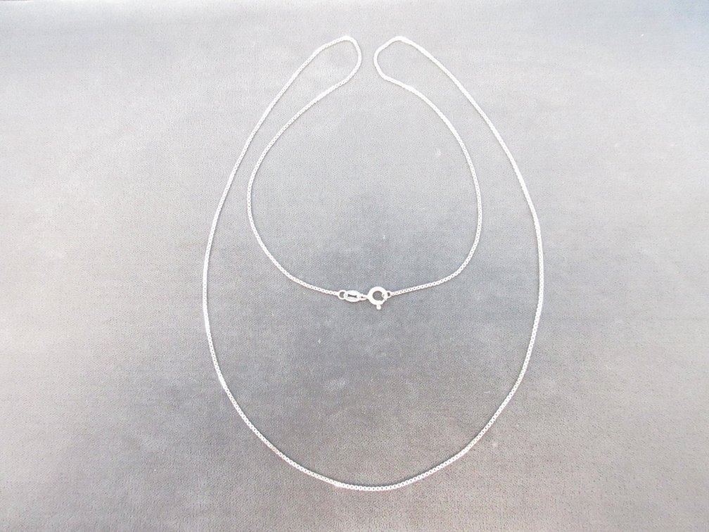Sterling silver box link necklace