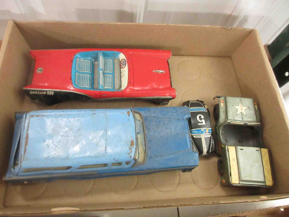 Flat of vintage toys
