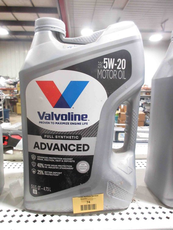 Jug of Valvoline 5W-20 oil
