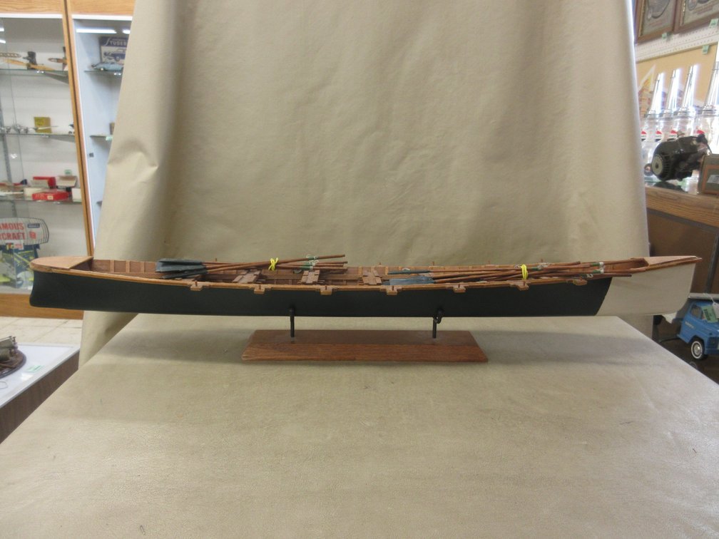 Wood model Rowing Boat on stand