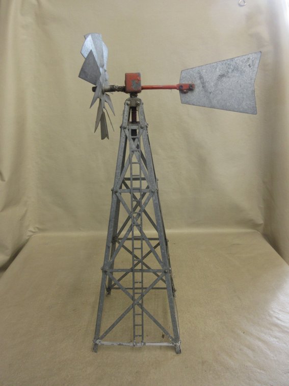 Galvanized metal windmill
