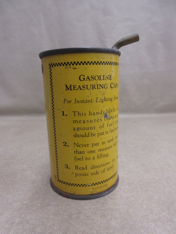 "Handy Little Can" gasoline measuring can
