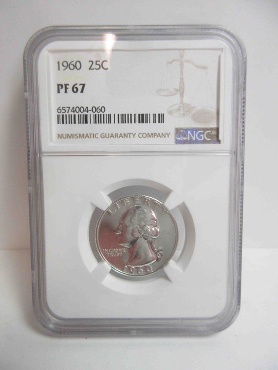 1960 Washington quarter graded PF67