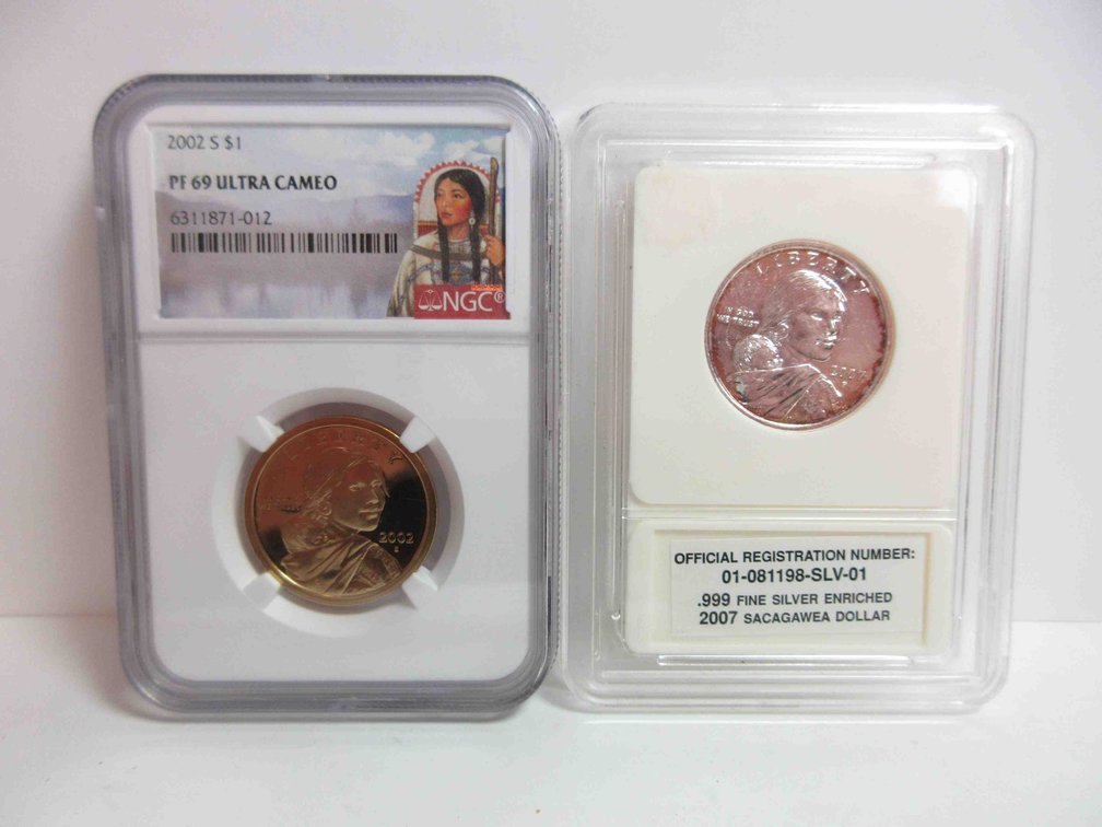 (2) Sacajawea dollars