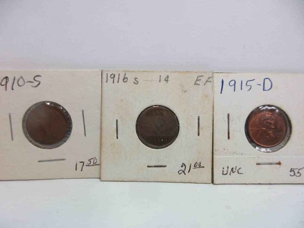 (3) Lincoln wheat cents