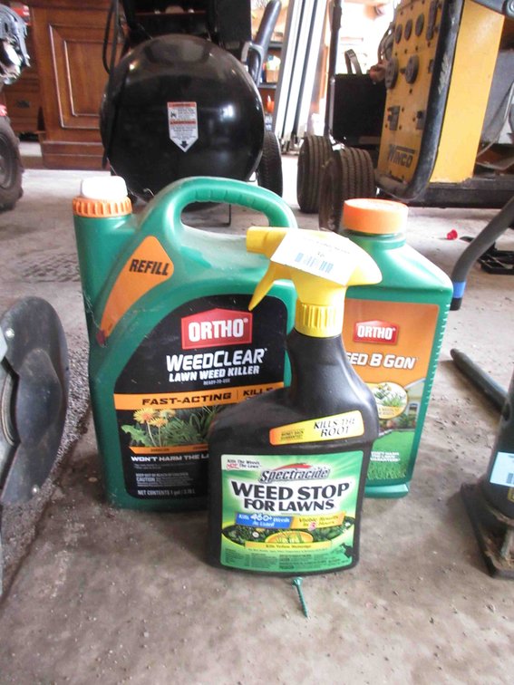 (3) New bottles of yard chemicals