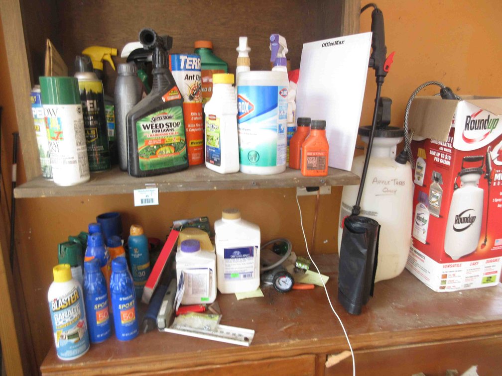 Group on dresser top and shelf