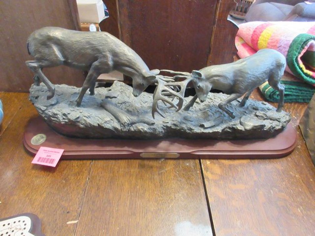 Ducks Unlimited "Dominance" by Bradford Williams fighting stag statue