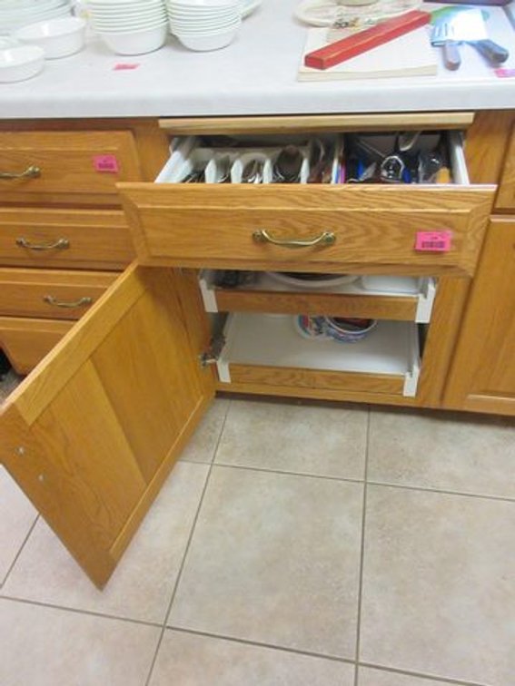 Contents of drawer and lower cabinet