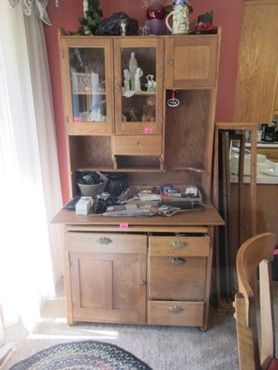 Antique 2-piece hoosier cabinet