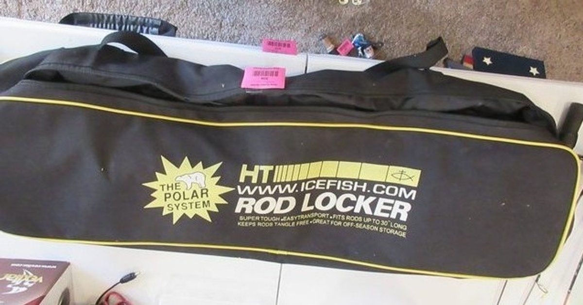 Polar Rod Locker soft case with (2) ice fishing poles