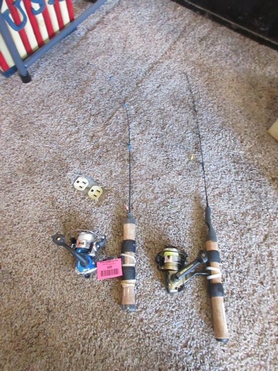(2) Ice fishing rods with reels